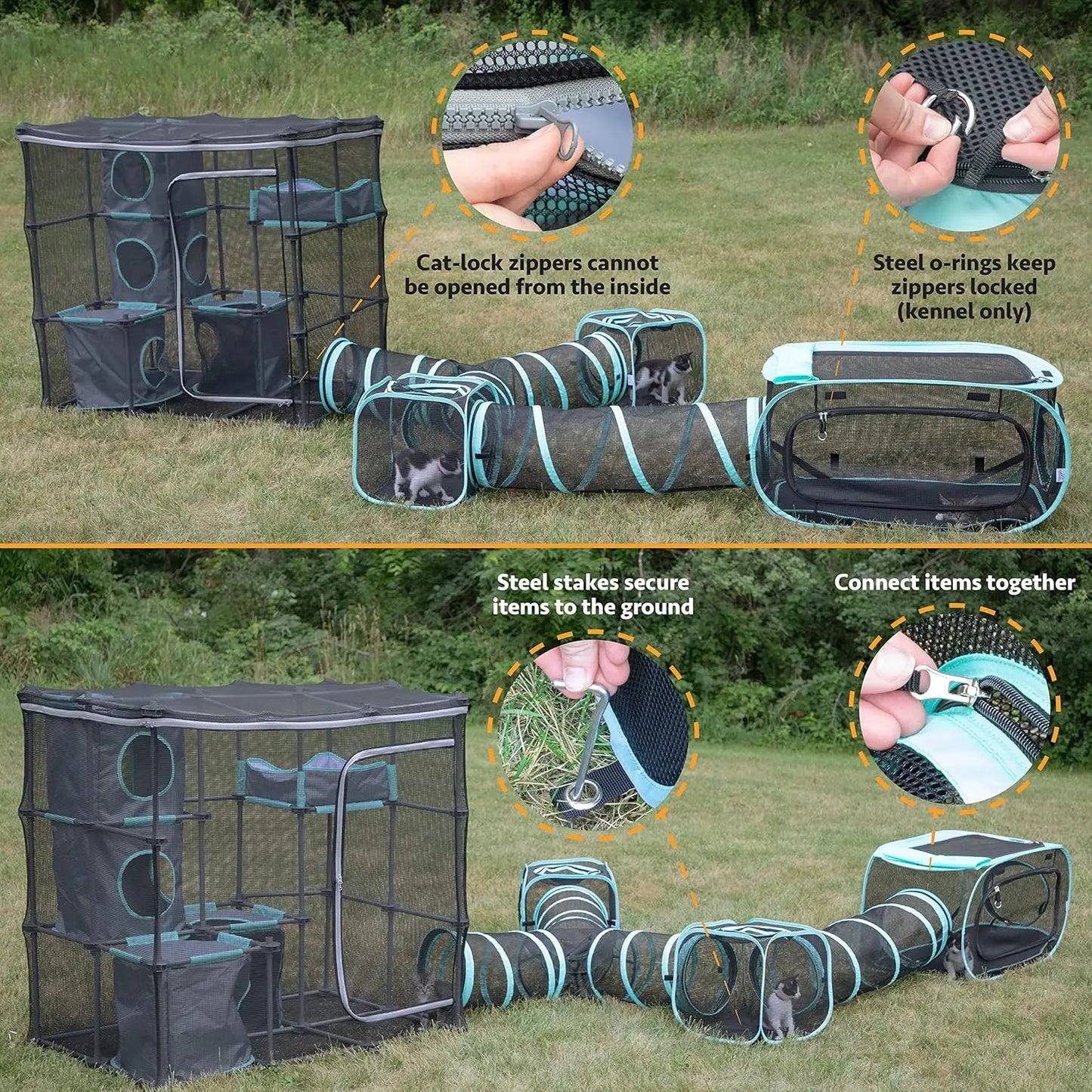 City Outdoor Cat Furniture and Play Kits for Cats, Outdoor Mega Kit