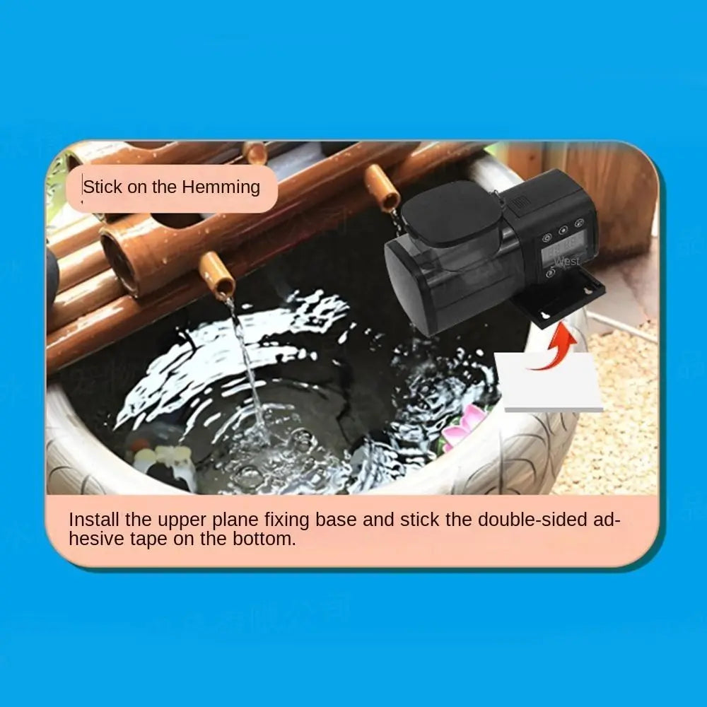 250ML/500M Fish Tank Feeder Digital Display Screen LCD Display Auto Fish Food Dispenser Adjustable Timer