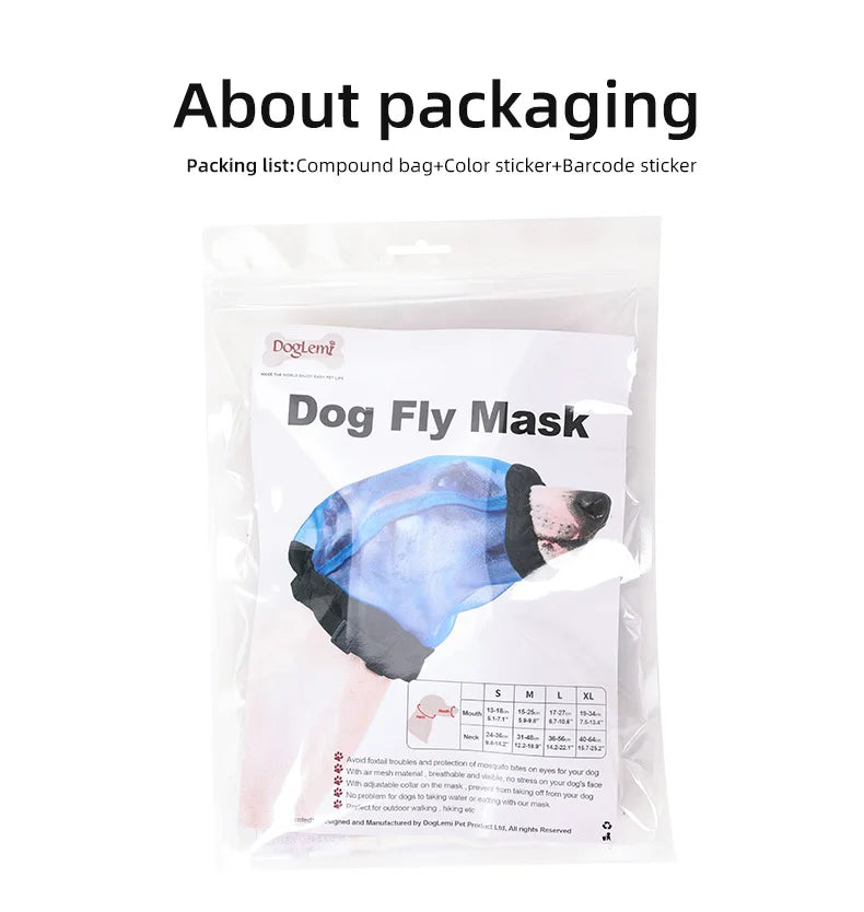 Anti-Mosquito Dog Muzzle Adjustable Breathable Bite-Resistant Pet Mask Outdoor Walking Training Comfortable Durable Safe Play