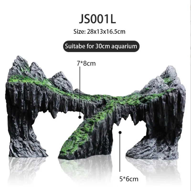 Resin Creative Aquarium Decoration Fish Tank Simulated Rock Mountain Ornament Aquarium Rocks for Aquarium Decor