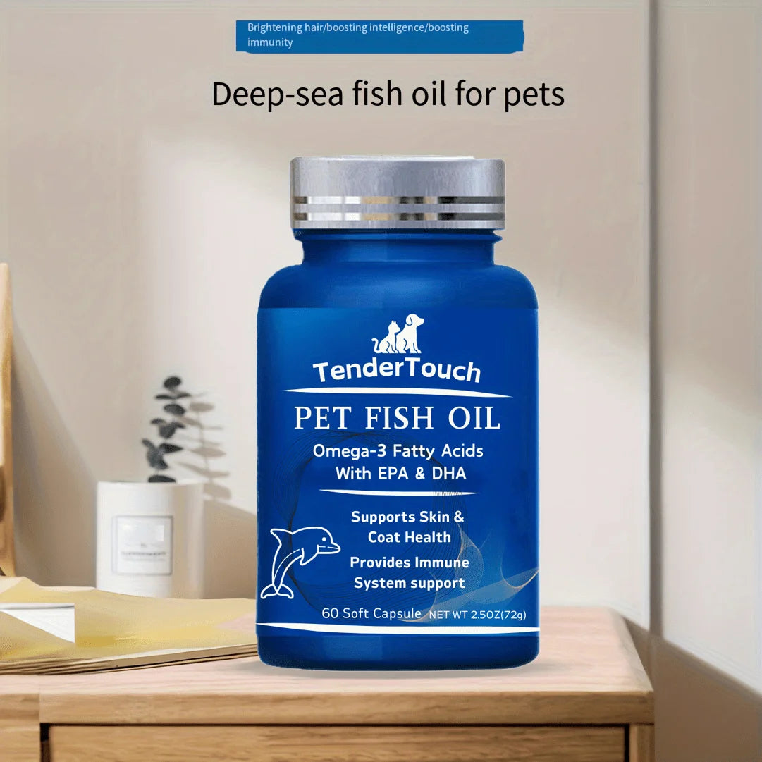 180 Capsules(3 Pack x 60 Capsules) Amazing Omega 3 Fish Oil for Dogs and Cats - Omega 3 for Dogs and Cats Shedding