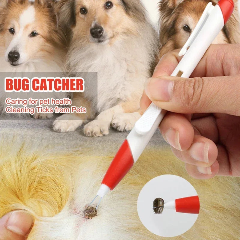 Pet Bug Catching Pen Anti Dog Ticks And Fleas Flea Tick Tweezers Clip Remover Rabbit Flea Groom Care Tools