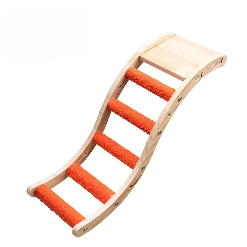 Parrot Ladder Toy Gnawing, Grinding Claws, Grinding Mouth Frosted Ladder Cloud Ladder Station Stick Climbing Platform