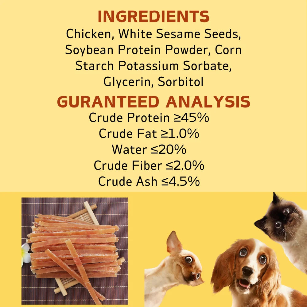 7.05oz/14.11oz(200g/400g) Chicken Jerky, All Natural Ingredients, Natural Dog Treats, Healthy, Easily Digestible