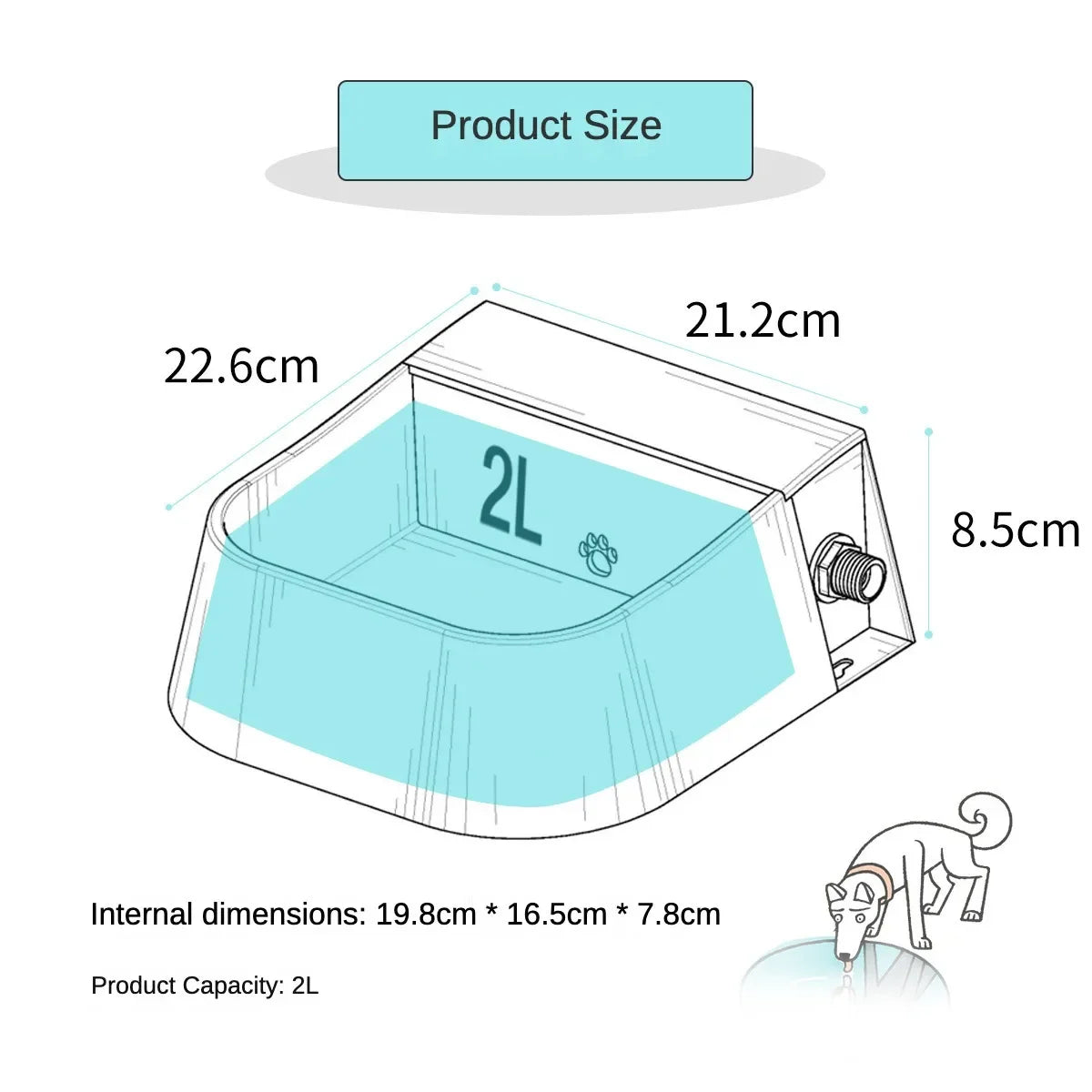 Heated Automatic Water Bowl for Dogs, Heated Dog Automatic Filling Outdoor Bowl, Heated Auto Waterer for Dog, Cats, Chicken, Animals