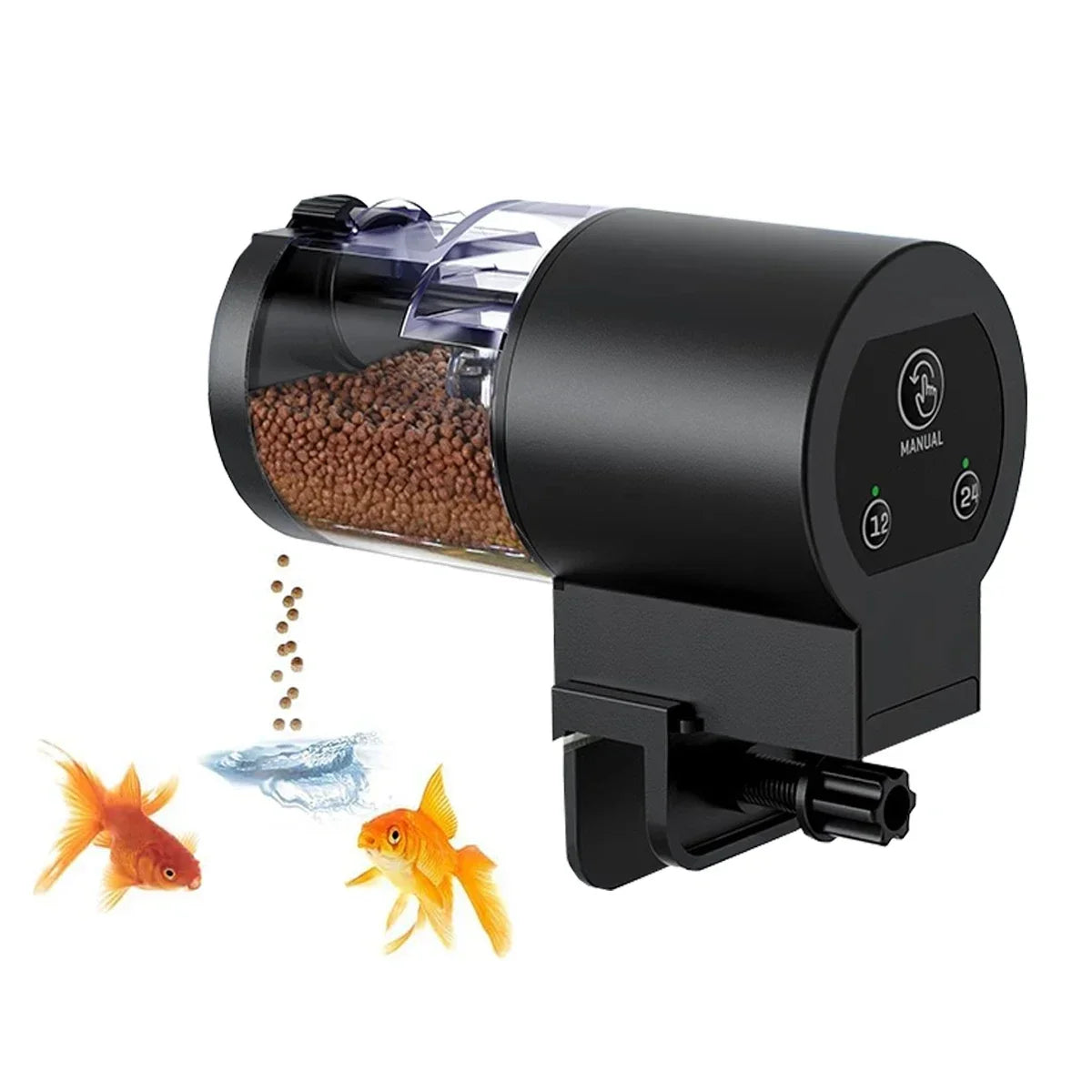 Automatic Fish Feeder for Aquariums,100ml Capacity Auto Fish Feeders Easy to Set Up with Battery