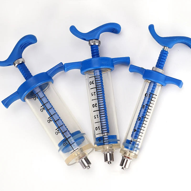 10/20/30/50ml Veterinary Tool Vaccine Syringe with 10 Needles for Farm Livestock Pig Cattle Sheep Chicken Pinhead Injection Tool