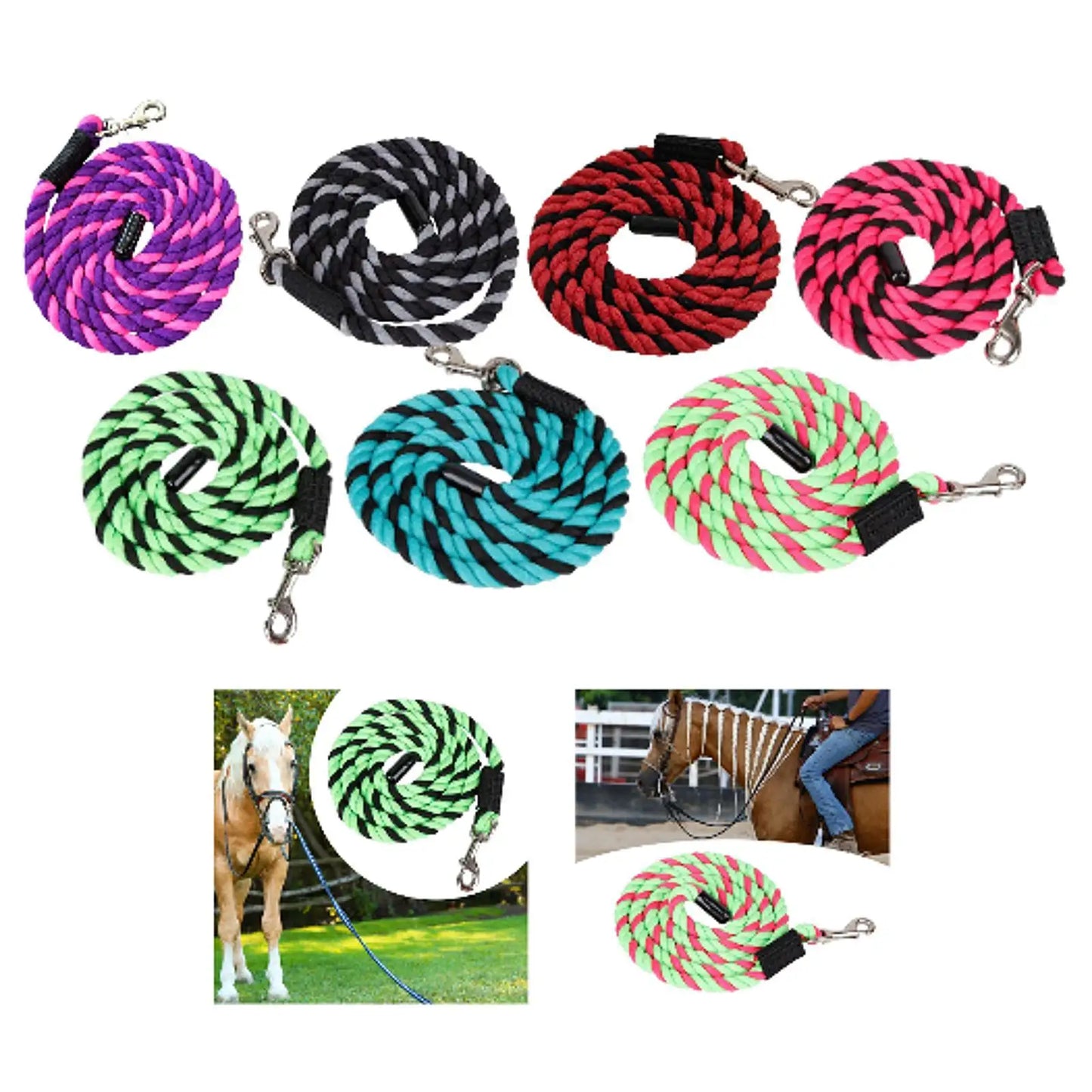 Horse Lead Rope Halter Rope Equestrian Equipment Heavy Duty Cotton Lead Rope