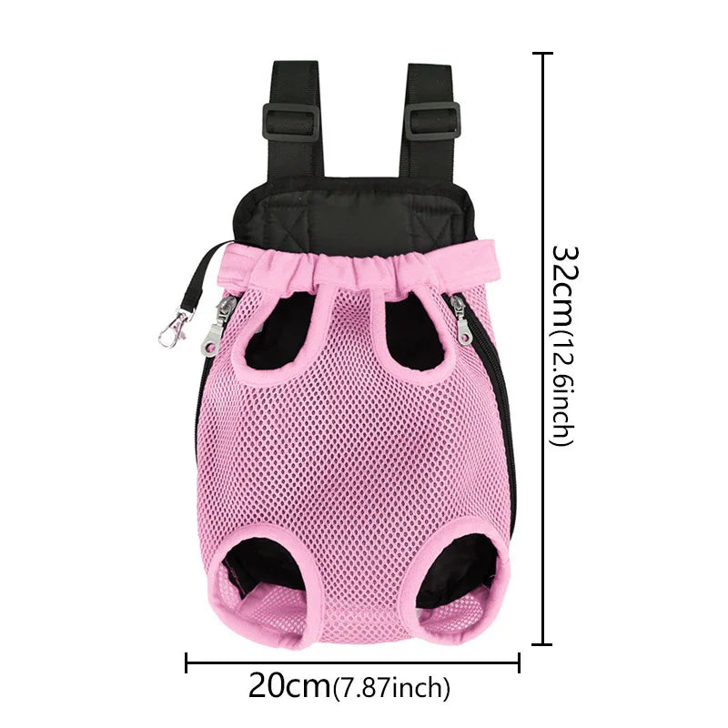 Adjustable Dog Front Carrier Legs Out Breathable Portable Travel Pet Dog Carrier Backpack Mesh Carrier for Dog Cats Outdoor