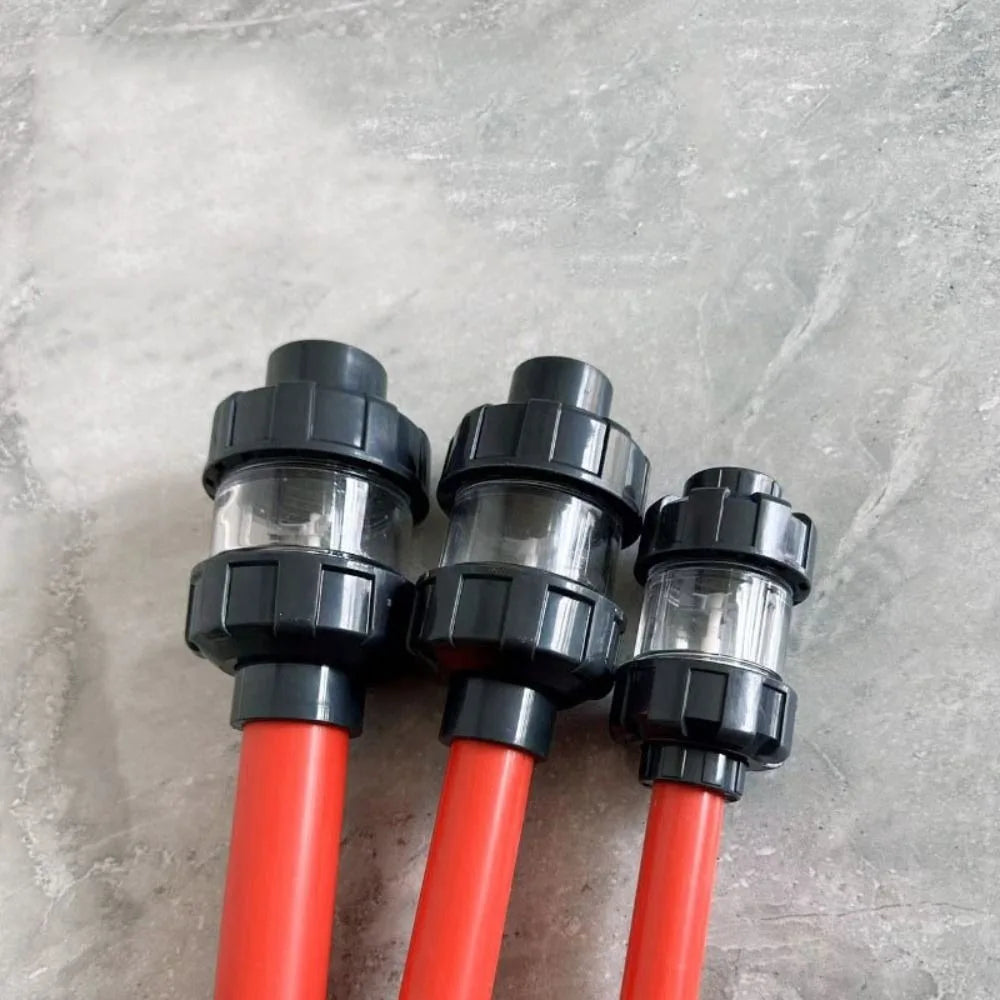 UPVC Aquarium Check Valves Non Return 20/25/32mm Fish Tank Lifting Check Valve Transparent Dual Interfaces