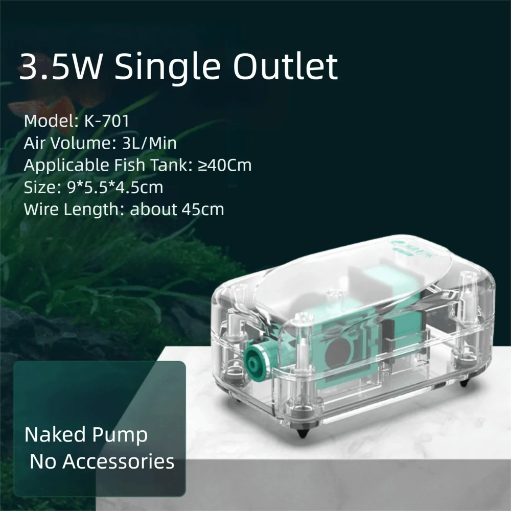 Ultra Silent Aquarium Air Pump Low Noise Silent Operation Automatic Mute Aerator Pump High Power Adjustable