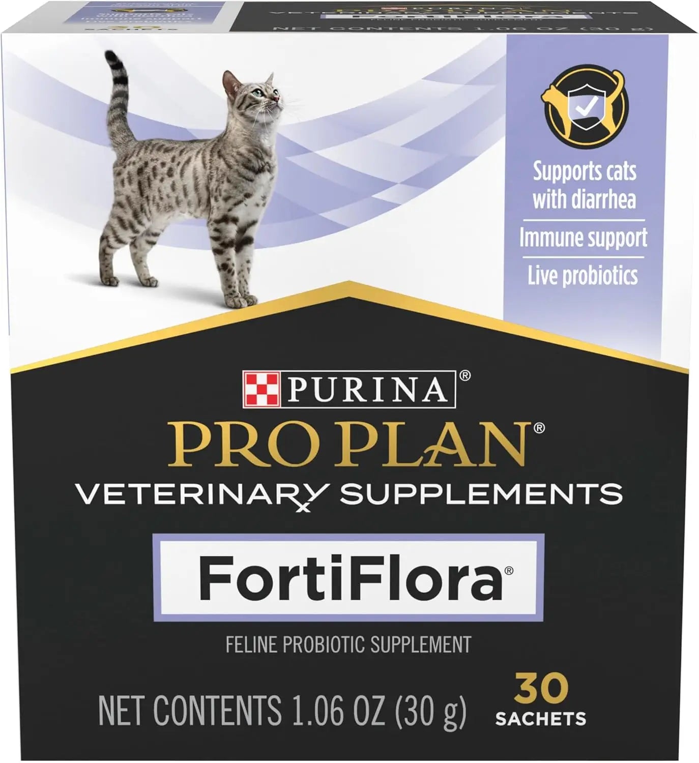 30 Count (Pack of 1) Supplements FortiFlora Cat Probiotic Supplement for Cats with Diarrhea - 30 ct. Box