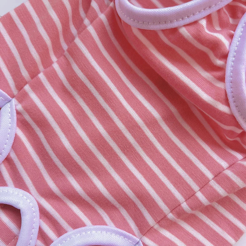 Breathable Pets Striped Overalls For Dogs Tie Dyeing Cat Clothing Sterilization Animal Suit All Season Dog Postoperative Clothes