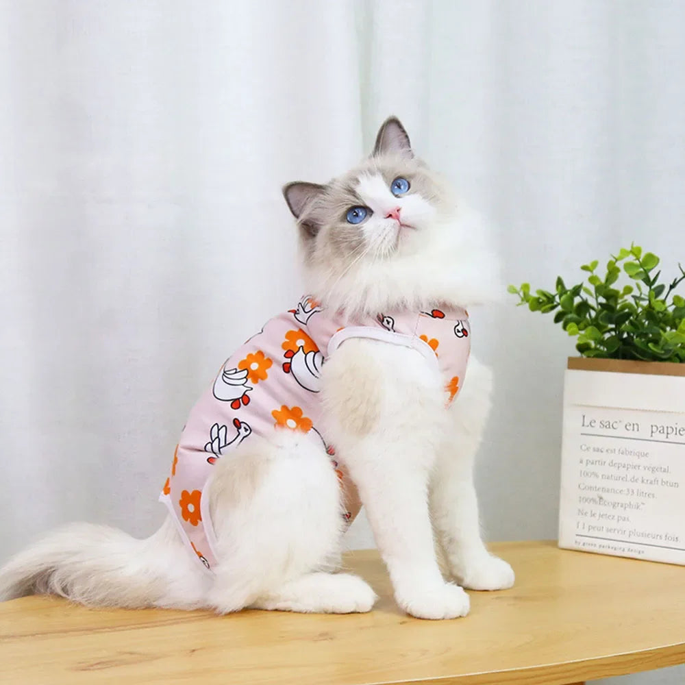 Cat Surgery Recovery Suit Female Cat Spay Recovery Suit Kitten Onesie for Cats After Surgery Anti Licking Breathable Cat Clothes