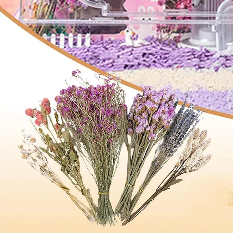 Flower Hamster Bedding Dried Flowers And Grass Hamster Cage Decoration Animal Deodorant Hamster Landscaping Supplies
