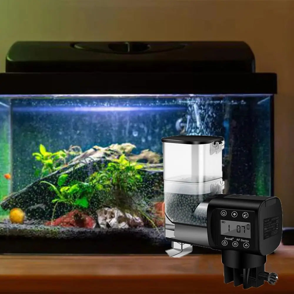 250ML/500M Fish Tank Feeder Digital Display Screen LCD Display Auto Fish Food Dispenser Adjustable Timer