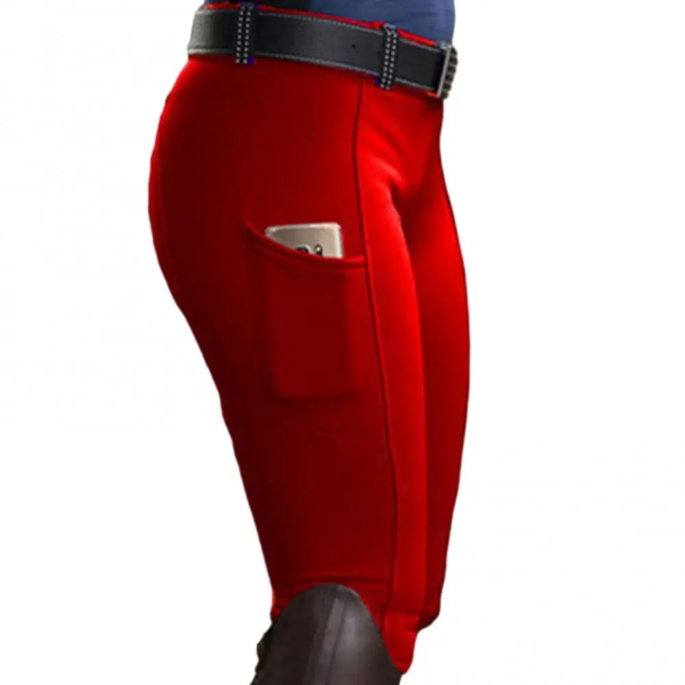 Women Horse Racing Pocket Hip Lift Horse Riding Tights Reithose Riding Pant Equestrian Pants Breeches Equestrian Leggings