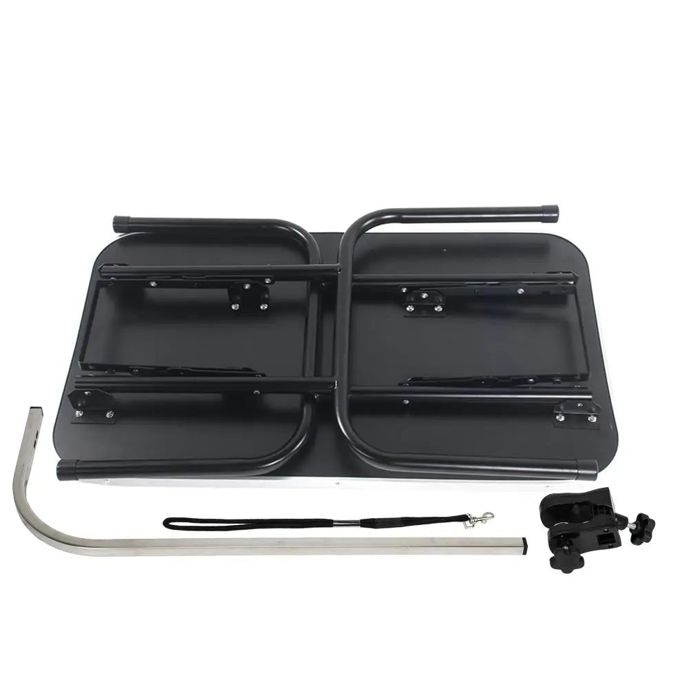 32-Inch Foldable Black Pet Grooming Table with Adjustable Arm for Easy Use