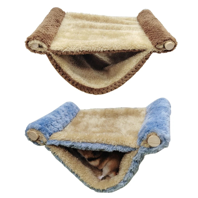 Guinea Pigs Warm Plush Hammock Nest Hamster Hanging Cotton Cave Hideaway Sugar Glider Sleeping Bed Small Animal Cage Accessories