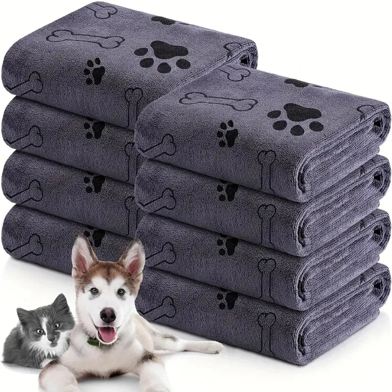 2pcs Soft Microfiber Dog Towels - Quick Dry, Absorbent Pet Bath & Grooming Towels For Dogs Pet Bath Drying Towels