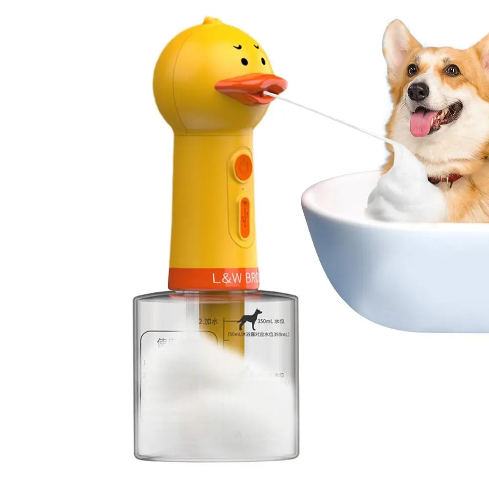 Yellow Duck Pet Cleaning Machine Type-C Charging Automatic Soap Dispenser Bathing Electric Foam Machine Pet Accessories
