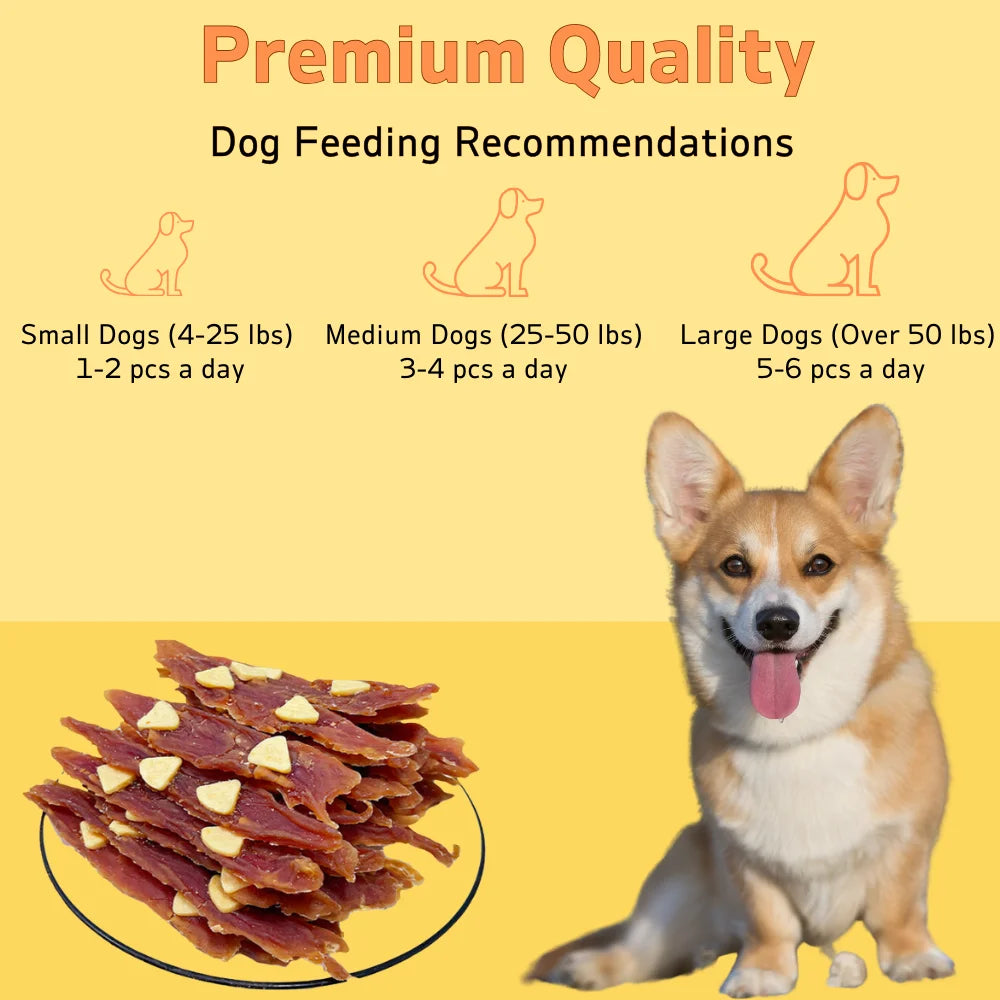 7.05oz/14.11oz (200g/400g) Milk Cheese Duck Jerky, All Natural Ingredients, Natural Dog Treats, Healthy, Easily Digestible