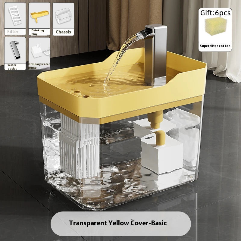 Cat Water Fountain Auto Filter Transparent Drinker USB Anti-Dry Burning Recirculate Filtering Water Dispenser with Pump