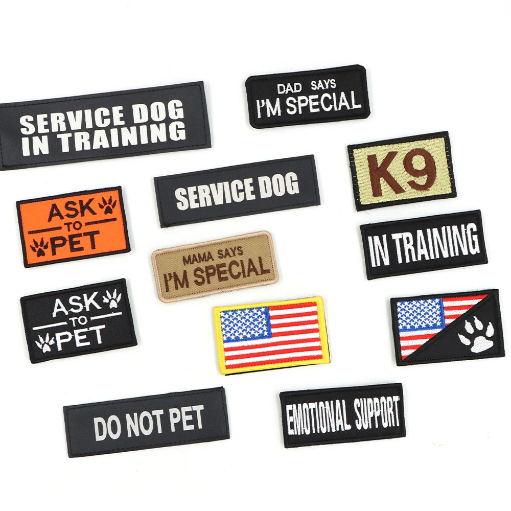 Military Large Dog Harness Collar Leash Bags Patches Set Malinois Training Vests Tactical Dogs Harnesses Accessories