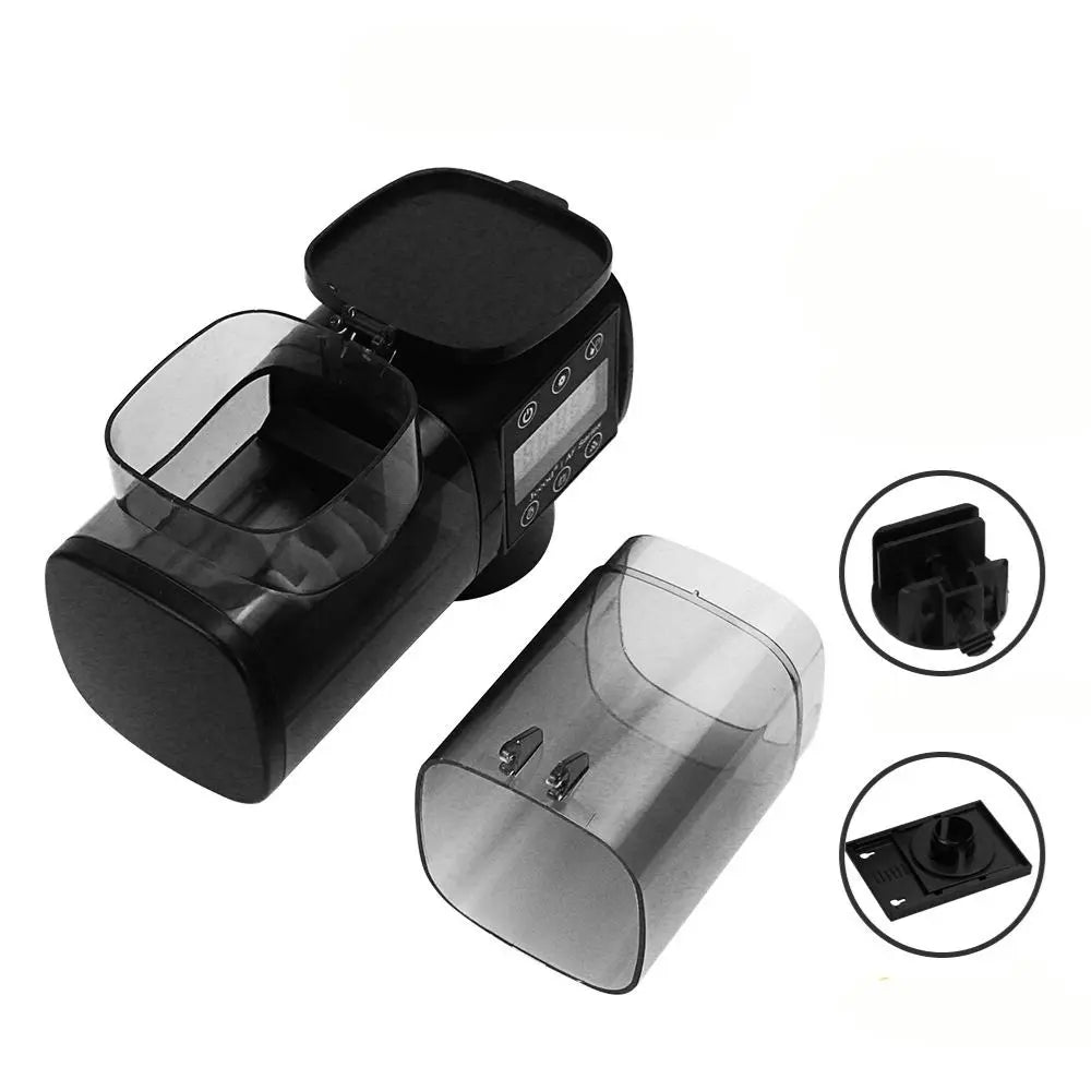 250ML/500M Fish Tank Feeder Digital Display Screen LCD Display Auto Fish Food Dispenser Adjustable Timer