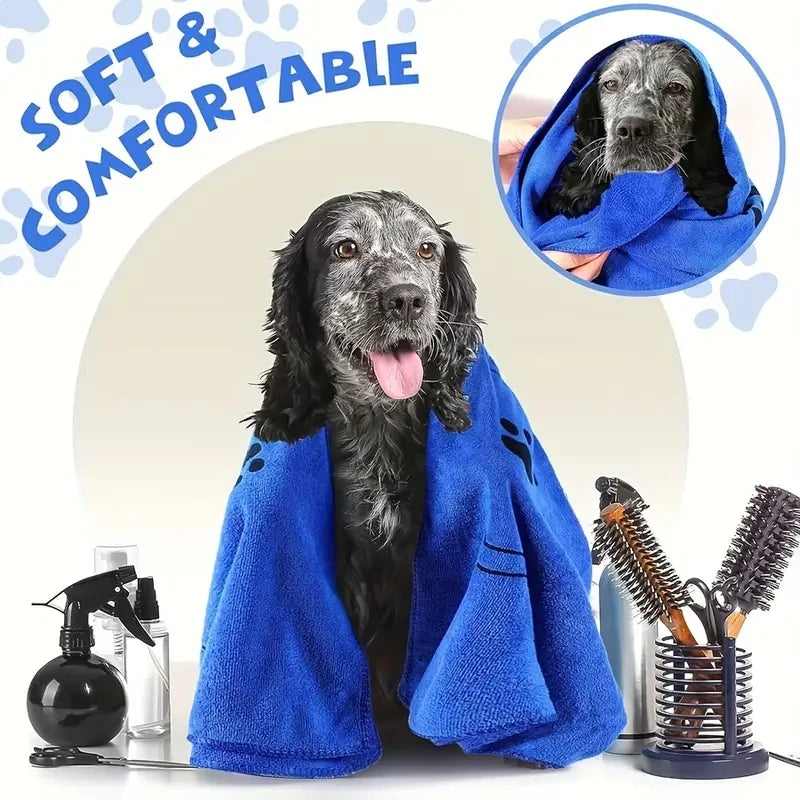 2pcs Soft Microfiber Dog Towels - Quick Dry, Absorbent Pet Bath & Grooming Towels For Dogs Pet Bath Drying Towels
