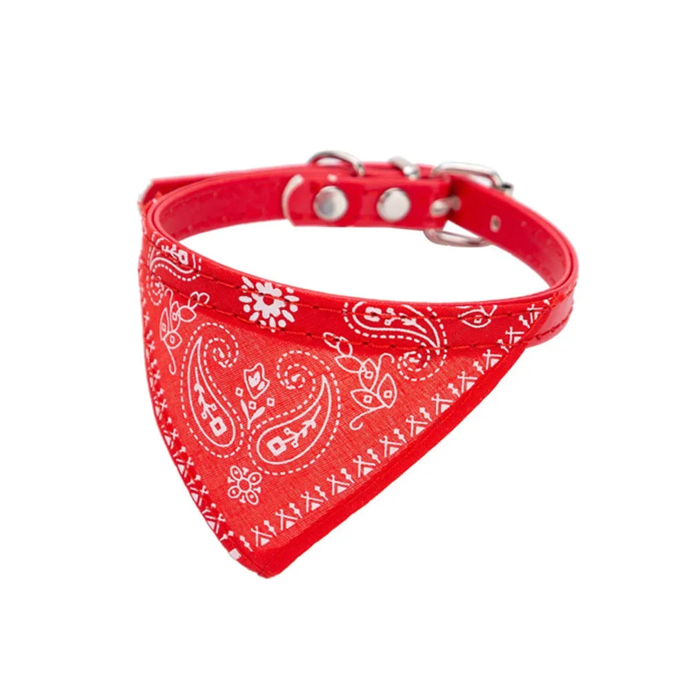 Cute Printed Bandana Cat Collar Puppy Dog Cat Scarf Collar Adjustable Triangular Pet Bandana Collar for Kittens Small Animals