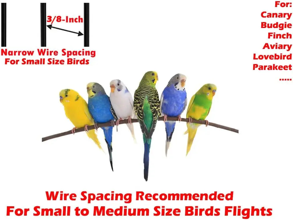 Lot of 6 Aviary Breeding Bird Cages Finch Parakeet Canary Lovebird Budgie Aviary Flight Cage 24"x16"x16"H (Black)