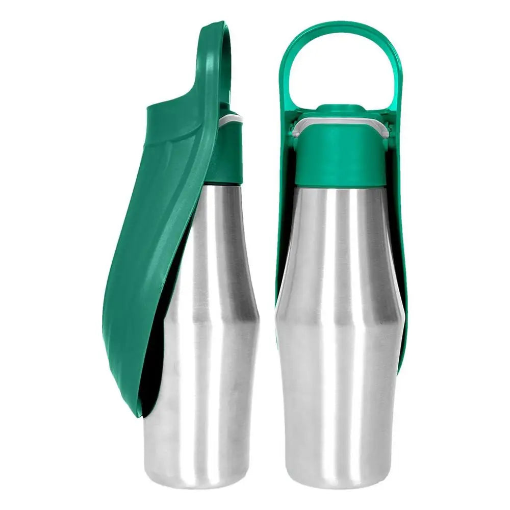 Dog Water Bottle 27oz Stainless Steel Travel Water Dispenser Travel Camping 2 In 1 Dog Water Bowl