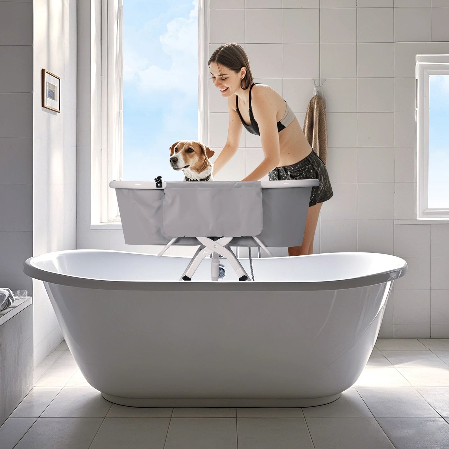 New Portable Pet Bathtub Foldable Elevated Small Medium Dog Bath Tubs for Bathing Shower Grooming Dog Washing Pool