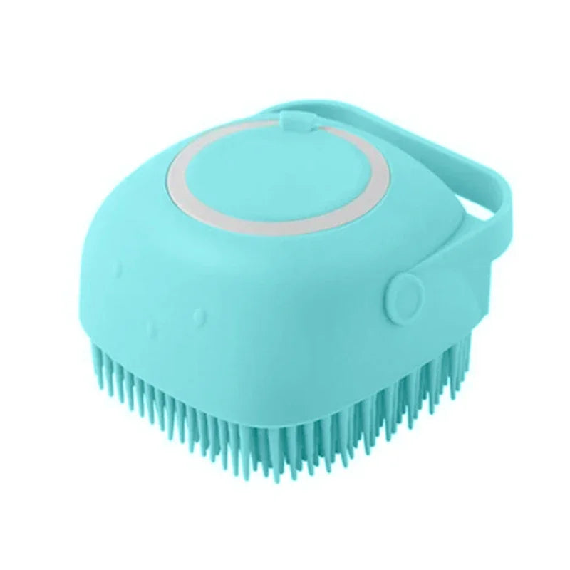 Soft Safety Bathroom Gloves Puppy Dog Cat Bath Massage Gloves Brush Silicone Comb with Shampoo Box Massager Comb Grooming Shower Brush