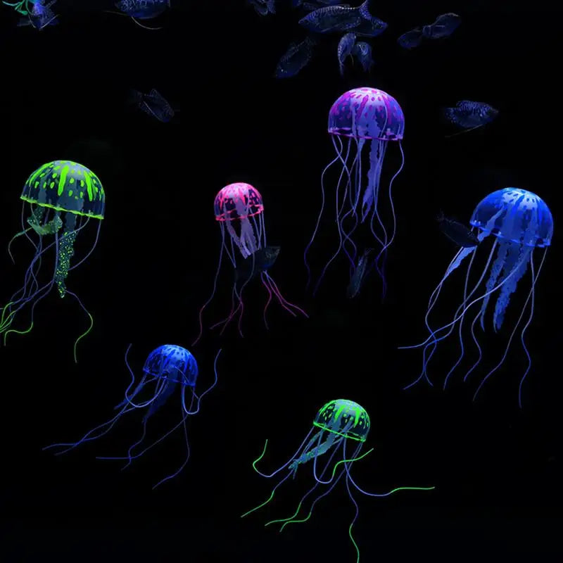 Simulated Glowing Effect Jellyfish Miniature Figurines Gifts