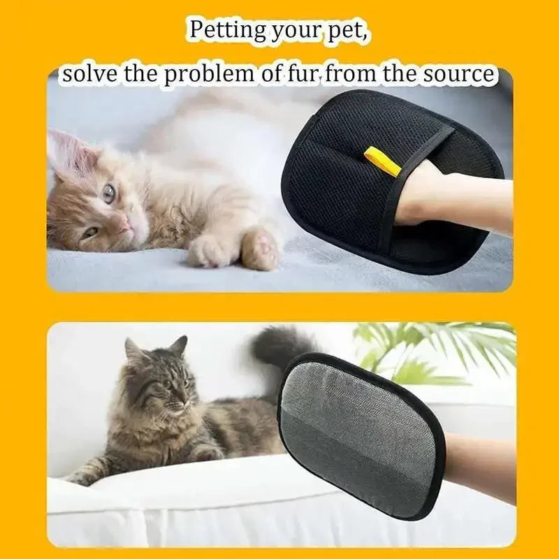 Pet Hair Removal Set Tool Reusable Static Removal Gloves Double-Sided Grooming Gloves Remove Dog Cat Hair Carpets Sofa Cleaner