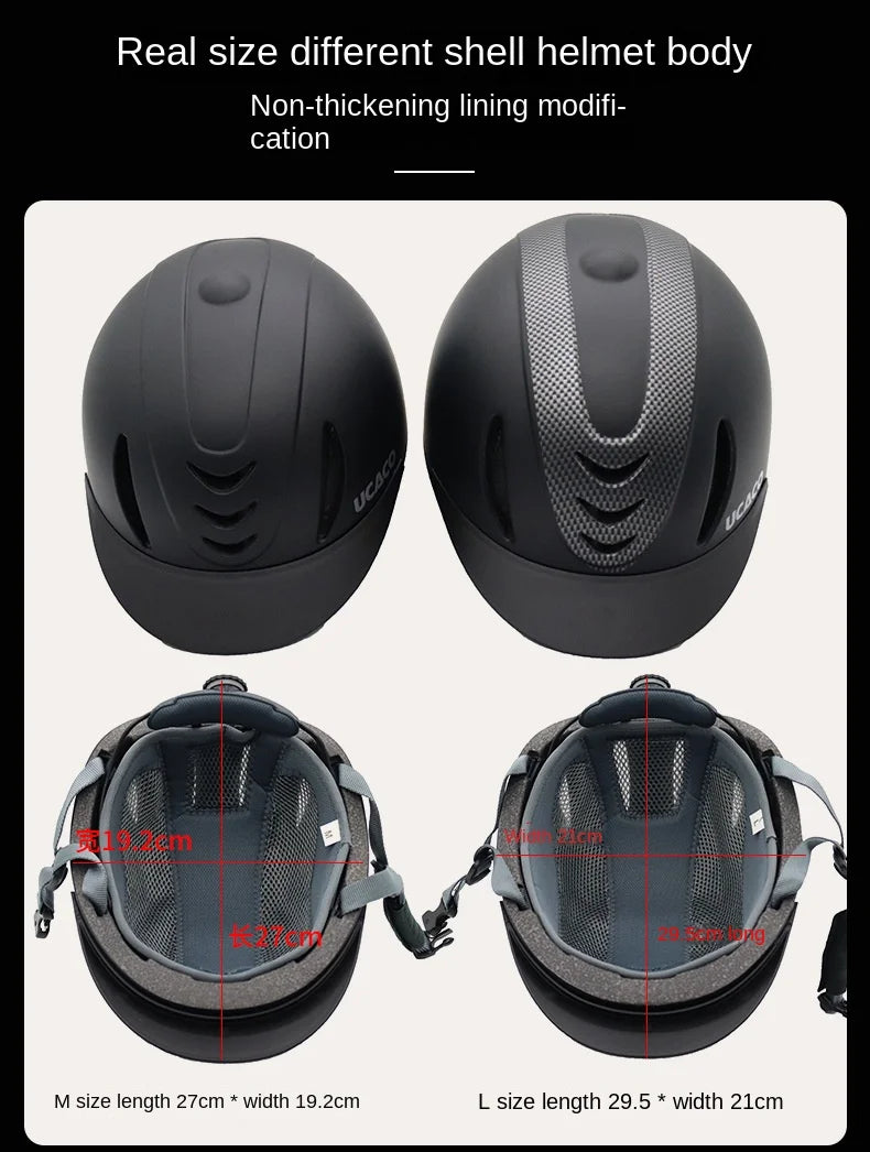 50-61cm Ultra Light Adults Children's Equestrian Helmet Adjustable Riding Helmet Knight Hat Removable Brim Horse Equipment