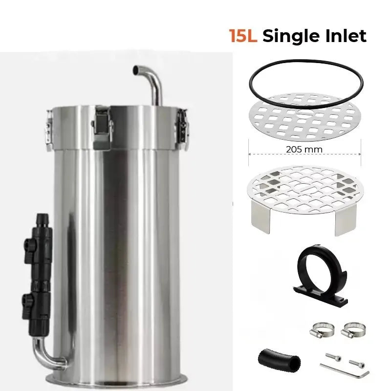 ADA Style External Aquarium Canister Stainless Steel Pro Canister Filter Fish Tank Filter Bucket Barrel Filter for Aquariums