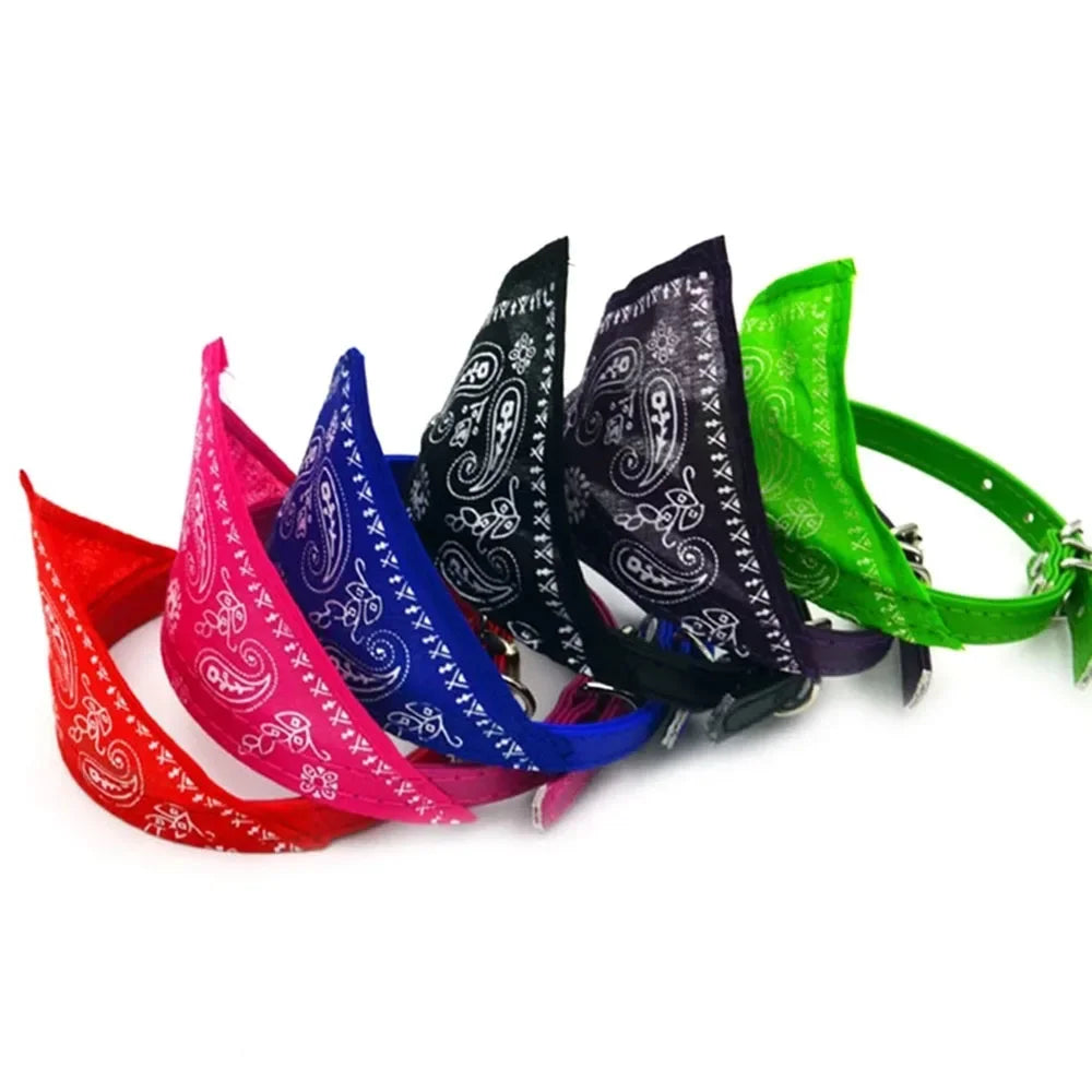 Cute Printed Bandana Cat Collar Puppy Dog Cat Scarf Collar Adjustable Triangular Pet Bandana Collar for Kittens Small Animals