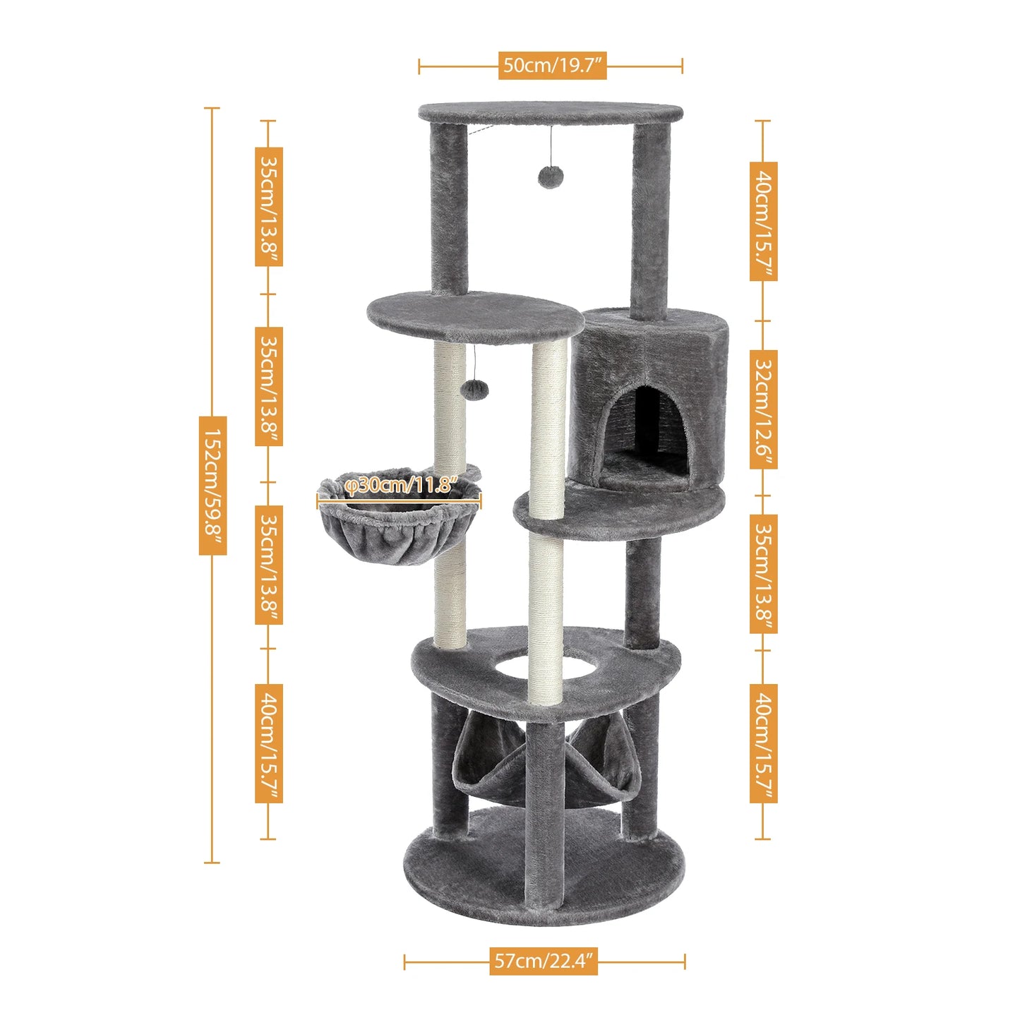 Cat Tree House Tower Condo Cat Scratching Post for Indoor Jumping Toy with Ladder Playing Tree