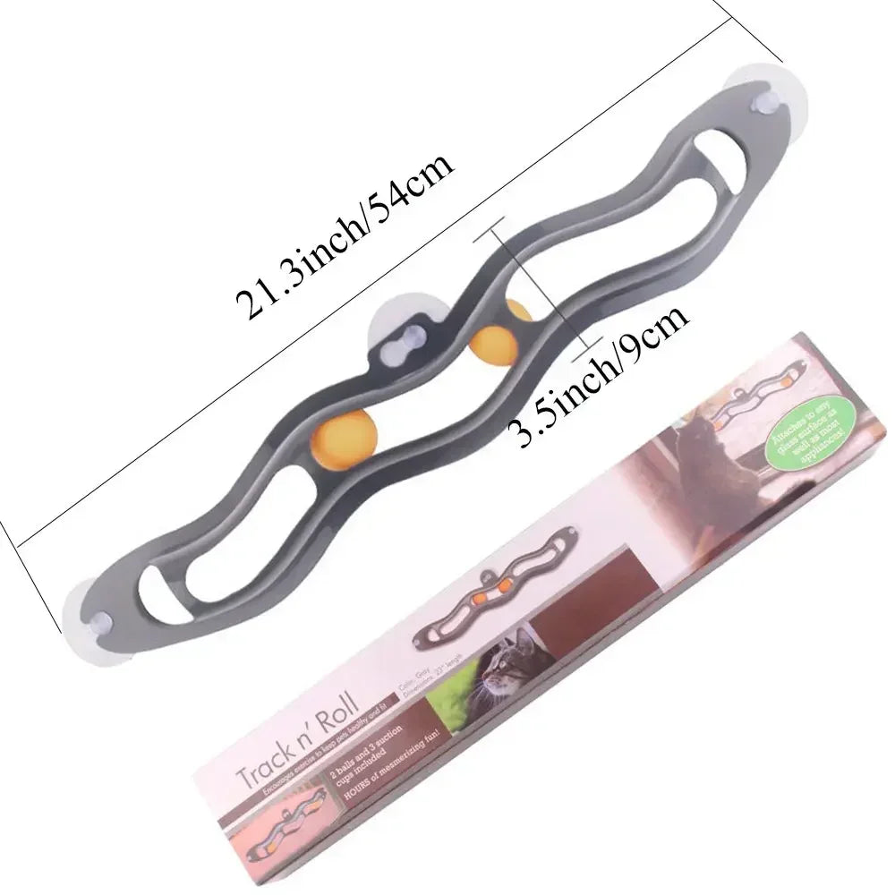 Plastic Sucker Track Ball Pet Accessories Window Table Tennis Adsorption Glass Cat Toy Funny Cat Educational Toys Supply