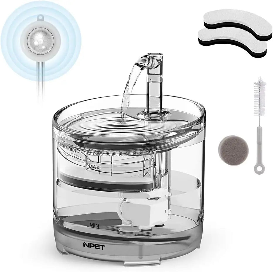 Cat Water Fountain WF050TP 1.5L Automatic Pet Drinking Fountain with Replacement Faucet Kit Electric