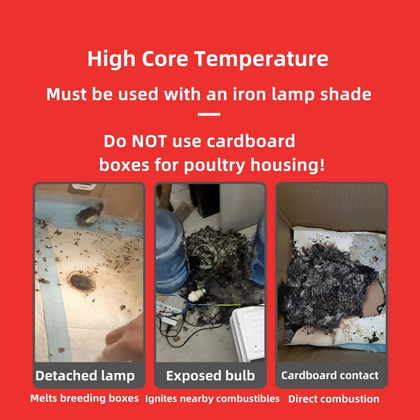 Thermostatic Brooding Heat Lamp for Chicks, Reptile & Farm Animals - Adjustable Heating Bulb