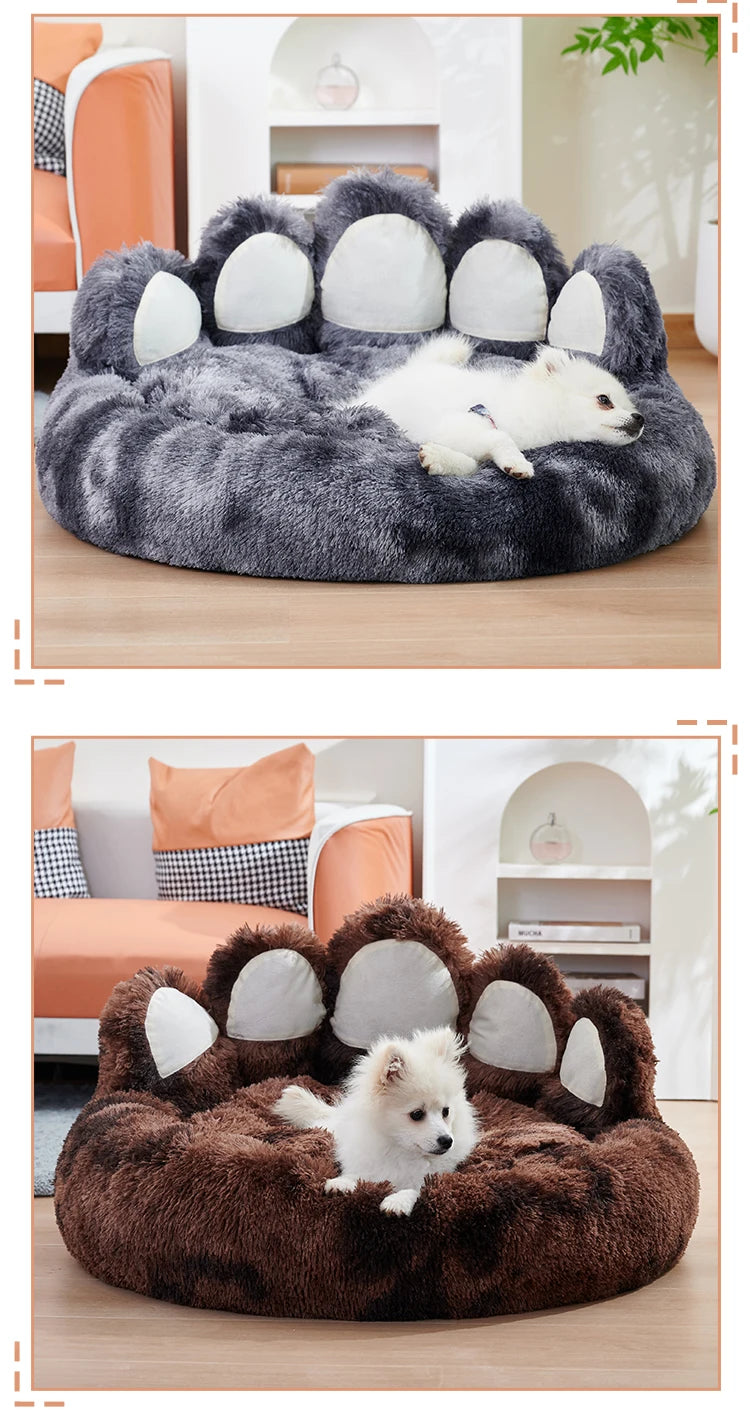 Cozy Comfy Pet Dog Bed Paw Shape Warm Dog Bed Cushion for Your Furry Friend Fluffy Dog Bed Cat Mat Deep Sleeping Warm