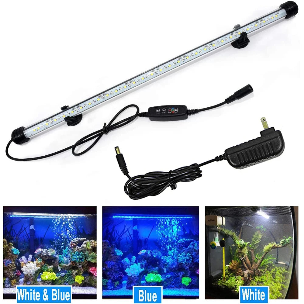 18-48CM Dimmable Fish Tank Light Timer LED Aquarium Light Waterproof LED Light bar Stick Underwater Fish Lamp Aquariums Decor