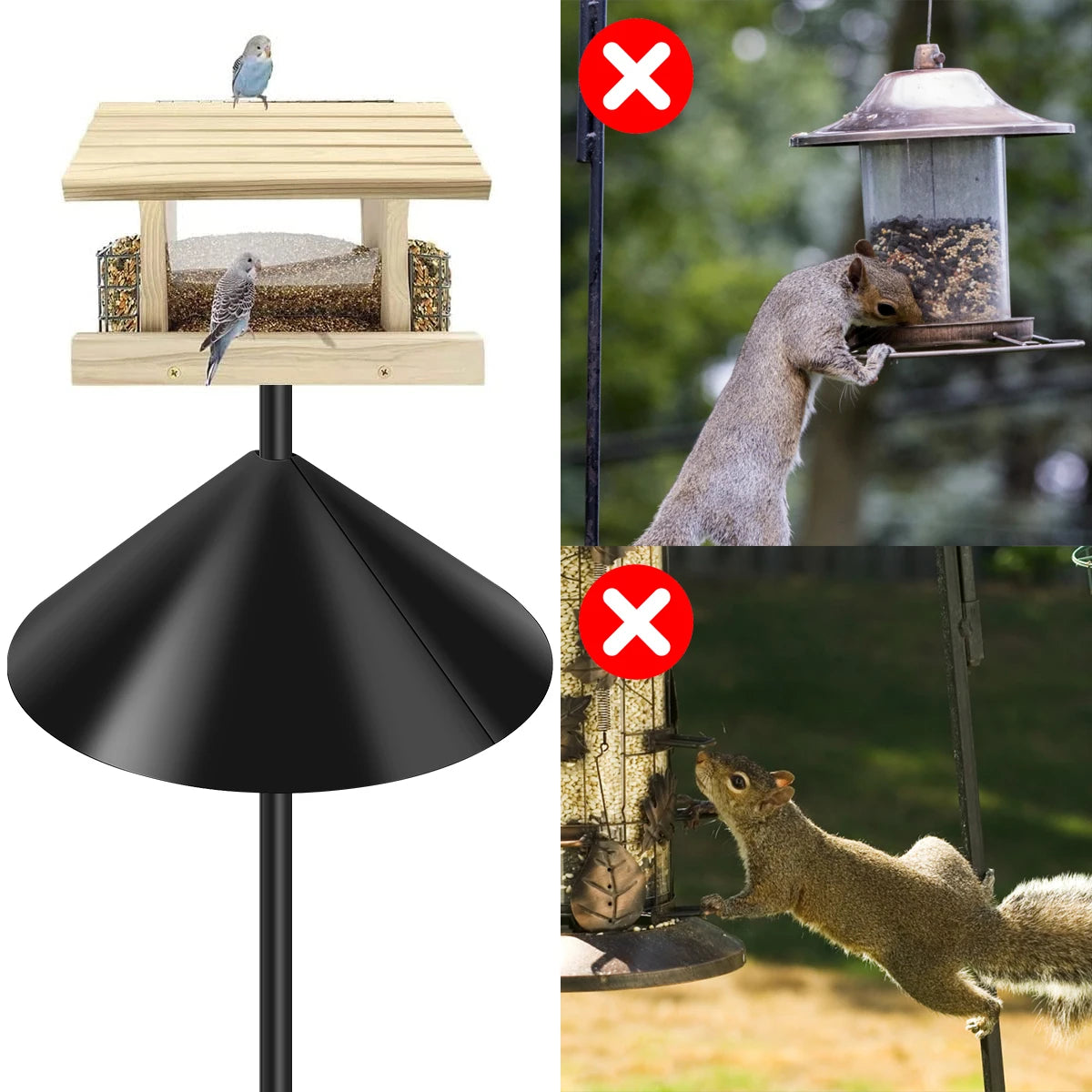 1/2Pcs Outdoor Squirrel Baffle 12 inch Wrap Around Squirrel Proof Baffles Durable Plastic Bird Feeder Baffle for Bird House