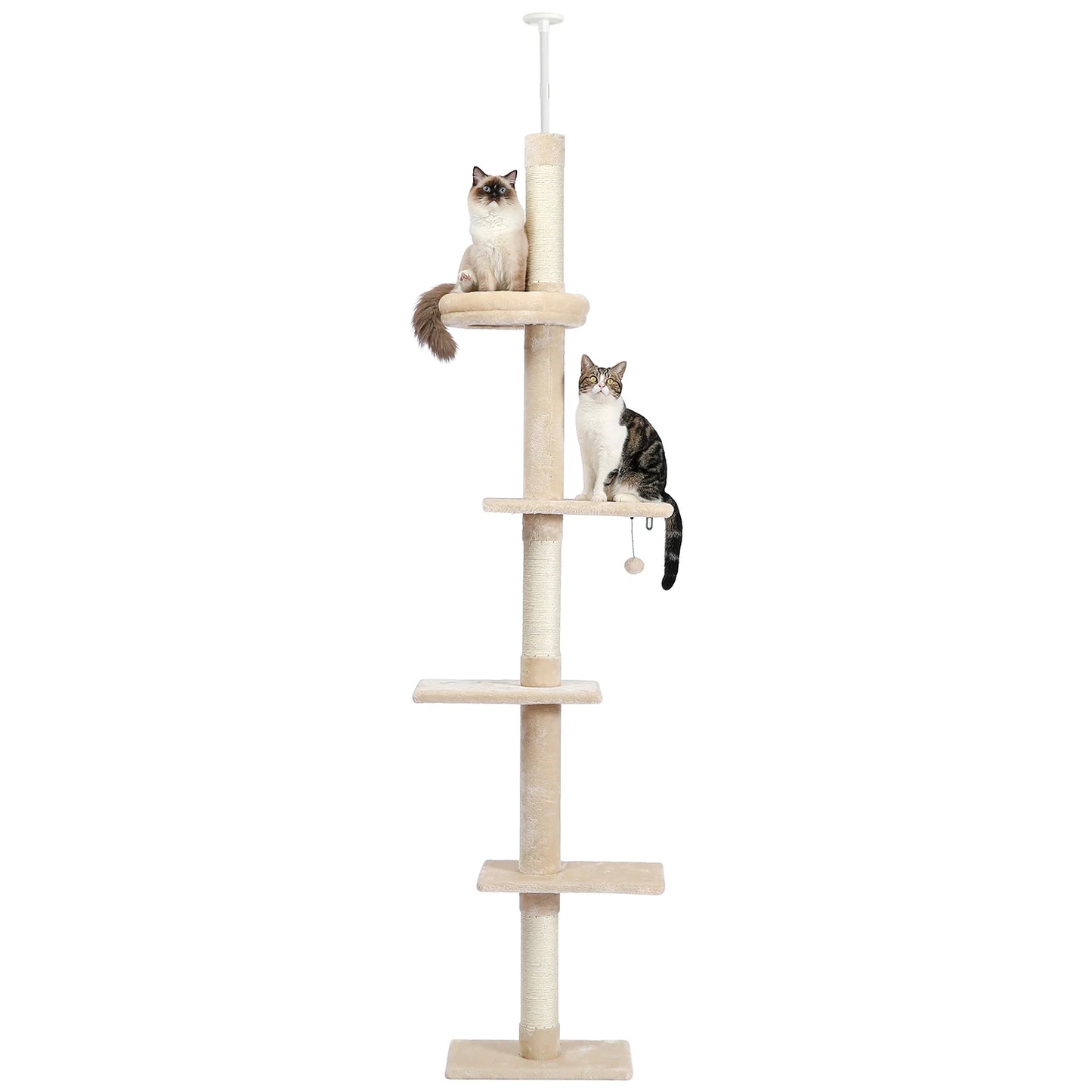 Adjustable Floor-to-Ceiling Vertical Cat Tree Tower Stable Tall Cat Climbing Tree Cat Kittens Cat Toy Suitable for Indoor Cats
