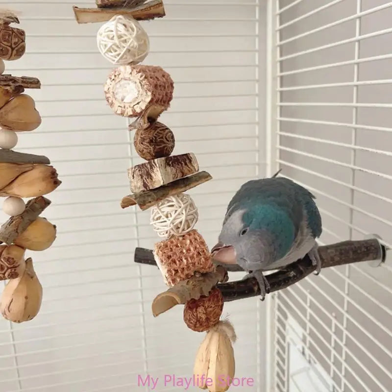 Colorful Block Bird Beak Grinding Toy Promotes Beak Health and Long Periods Entertainment for Parrot Bird Training