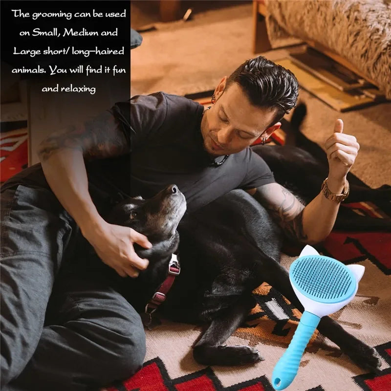 Pet Comb Cat Cleaning Supplies High Quality Self cleaning Brush Professional Grooming brush for Dogs, Cats pets Bath